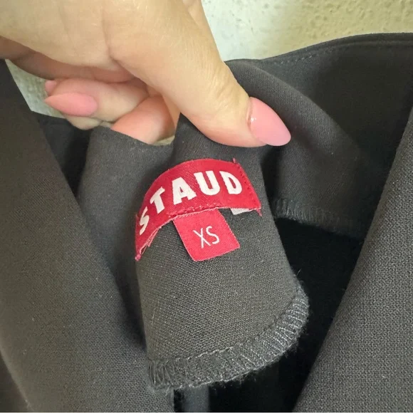 Staud Zora black plunge neck maxi gown dress - Picture 9 of 9